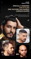 Kemei-cortadora de pelo profesional Retro para hombre, máquina eléctrica inalámbrica con pantalla LCD, recargable, para Barbero y barba - details 3