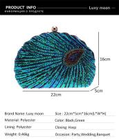 Bolso de mano con forma de concha para mujer, monederos de lentejuelas, bolsos de diseñador de lujo, bolso de noche bordado Retro, bolso de fiesta femenino - details 0