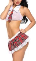 Conjunto de corte bajo, disfraz de Cosplay Sexy, marca genérica escocesa de dos piezas - details 2