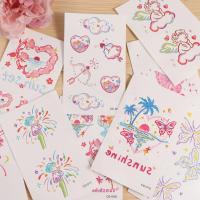 Pegatinas de tatuaje temporal dulces a prueba de agua, pegatina de arte corporal rosa nube INS, calcomanías de tatuaje de maquillaje de mariposa para piernas - details 6