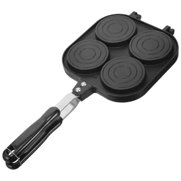 Mini sartén antiadherente de doble cara para parrilla de tarta de rueda, sartén para panqueques, sartén para huevos, hamburguesas, sartén para huevos con múltiples agujeros - 1