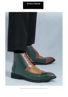 Zapatos de cuero de caña alta de negocios de costura de moda - details 2