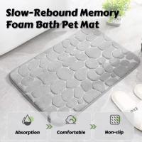 Cama de Mascota de Piedra Texturada Alfombra Antideslizante Absorbente de Agua con Pad de Salpicaduras de Estilo Pebble - details 2