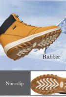 Botas de senderismo cálidas de invierno para hombre, zapatos de escalada al aire libre para clima frío, zapatos de Trekking antideslizantes, botas de nieve impermeables - details 9
