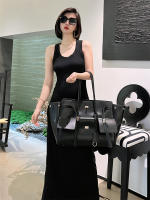 Bolso de mano tipo tote con cierre punk, de cuero, estilo "Spice Girl", con diseño de ala, para viajes diarios, de gran capacidad. - details 24