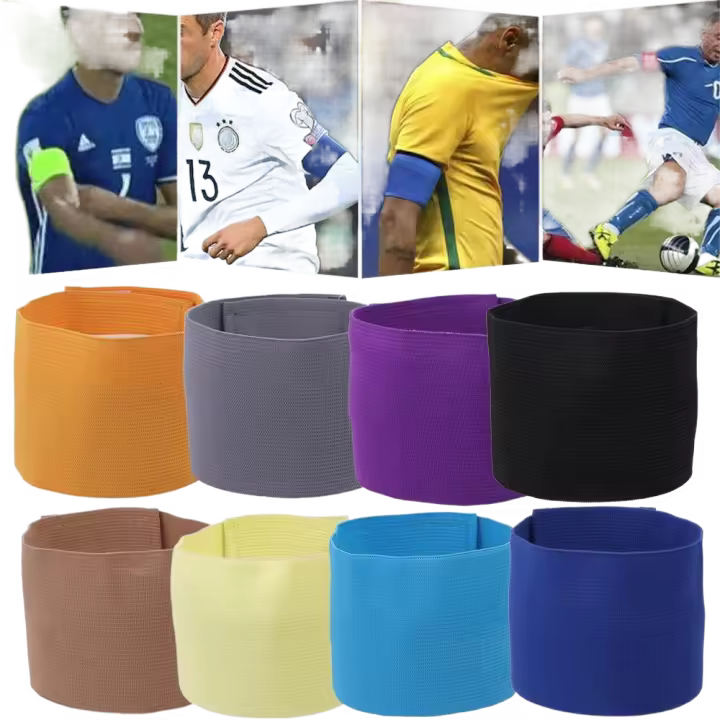 Brazalete de capitán de fútbol ajustable, brazaletes de fútbol elásticos antideslizantes, brazaletes coloridos antidesplazamiento para equipo, deportes de equipo al aire libre - 1