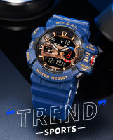 Reloj militar para hombre, resistente al agua, con manecillas luminosas, digital, pulsera de goma, deportivo, 50M, 8043 - details 1