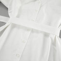 Otoño Invierno nueva camisa elegante de manga francesa ceñida a la cintura con sentido del diseño y vestido largo de moda con abertura - details 22