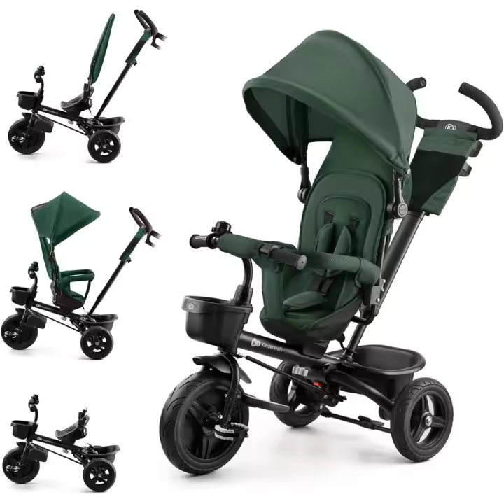 Triciclo Plegable para Bebé Bicicleta de Niños sin Pedales Triciclo Evolutivo con Accesorios Prácticos Dos Cestas 9 Meses a 25kg Gris - 1