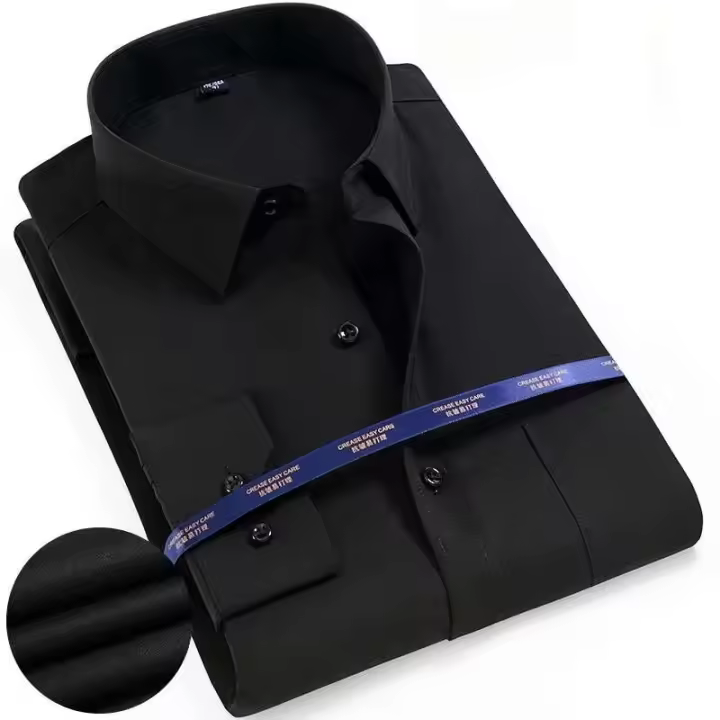 Camisa de oficina de manga larga para hombre, resistente, cómoda, de negocios, social, estándar, fácil de cuidar, S-5XL - 1