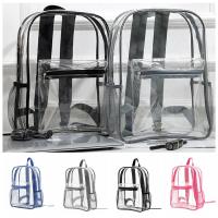 Mochila transparente de gran capacidad, Bolsa Escolar impermeable con cremallera, mango suave Visible, de Pvc, para exteriores - details 0