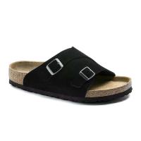 BK Birkenneth Zapatillas de forro polar para hombres y mujeres, zapatos planos de corcho con doble botonadura, prendas de vestir, zapatos de piel de vaca - details 3