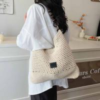 Bolso tejido de playa hueco, bolso de mano para playa, bolso de playa bohemio, bolso de cubo, bolso de hombro hueco de gran capacidad para compras - details 3