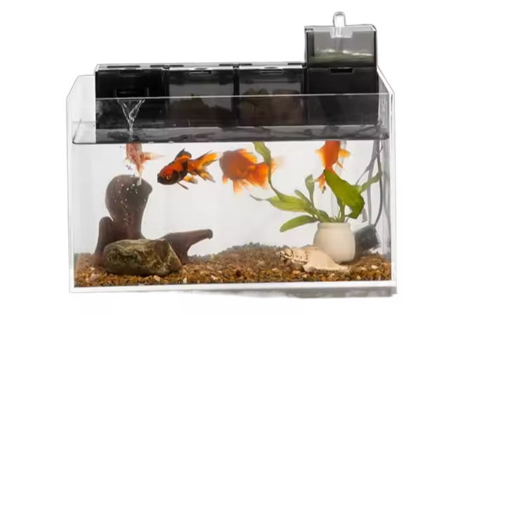 Filtro de acuario externo tres en uno, caja de filtro de tanque de peces oxigenada de plástico, caja de filtro de circulación de agua colgante montada en la pared - 1