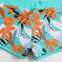 Bikini abierto con estampado de hojas retro en talla grande, conjunto de traje de baño de dos piezas con correas estables para mujer - details 49