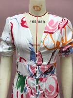 Vestido Largo de Estampado Elástico para Mujer Primavera 2025 Ajuste Delgado, Talla Grande, Swing de Cuatro Lados - details 11