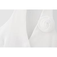 BUNO-moda para mujer, diseño de flores con un solo pecho, chaleco blanco con cuello Halter, chaqueta de oficina para mujer, chaleco corto sin mangas - details 3