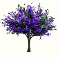 Flores Artificiales Vibrantes y Moradas 6pcs Protección UV Vegetación Falsa Realista para Decoración Interior y Exterior Ideal para Colgar en Cajas de Ventana, Jardín y Detalles de Boda - details 0