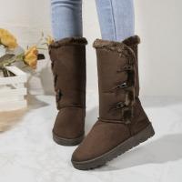 Botas de nieve para mujer, zapatos planos para exteriores, botas cortas cálidas, otoño e invierno - details 1