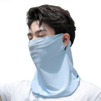 Máscara montada en la oreja de malla de seda de hielo, máscara decorativa de protección solar para proteger la cara y la boca, verano - details 4
