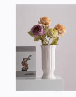 Jarrón de cerámica blanco minimalista de Boca Grande nórdico, arreglo de flores para sala de estar, Decoración de mesa - details 3