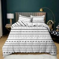 Juego de Cubierta de Edredón de Lujo en Tamaño King Queen Full Twin Ligero Negro y Blanco Estilo Bohemio para Niñas y Niños - details 7