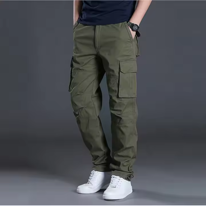Pan informal holgado de algodón para hombre con múltiples bolsillos para actividades todoterreno - 1