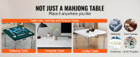 SucceBuy Mesa Mahjong para 4 jugadores con 144 piezas de fichas Mahjong y 3 dados, mesa de dominó plegable - details 3