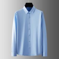 hombre manga larga ropa hombre Nueva camisa informal de negocios de manga larga de Color sólido para hombre, resistente a las arrugas, cómoda, versátil para todas las estaciones - details 5