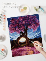 RUOPOTY Pintura al núcleo de 40x50cm Kit de Pintura por Números para Adultos Paisaje de Árbol Acrílico Decoraciones del Hogar Regalo DIY Producto Peligroso: Bienes Especiales Material: Lienzo Estilo Abstracto - details 1