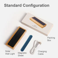 Aplique Solar Recargable Sin Cableado Sin Perforaciones, Luz De Entrada Ambiental Nocturna De Madera Maciza - details 6