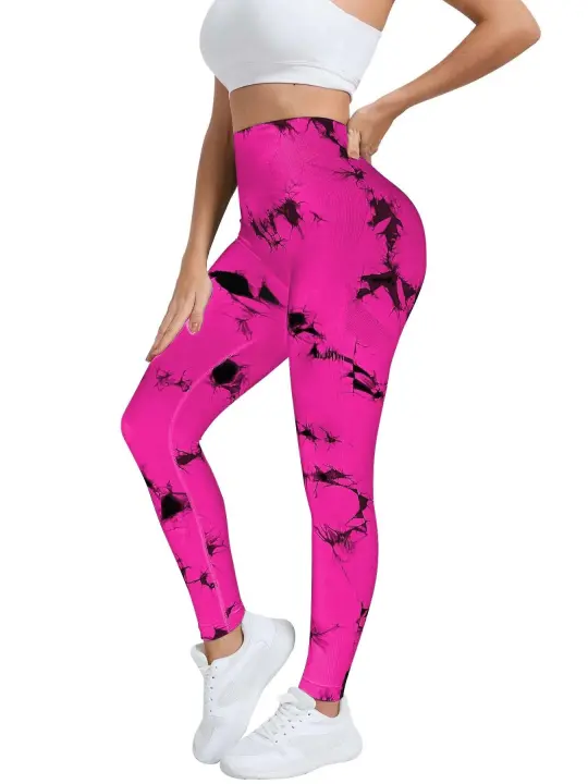 Pantalones de Yoga de Cintura Alta con Nudo de Melocotón Malla Deportiva de Cintura Larga Sin Costuras para Levantamiento de Abdomen y Glúteos en Mujeres - 1
