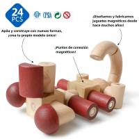 24pcs juego de bloques de construcción magnéticos juguetes educación preescolar infantil bloques de construcción magnéticos juguetes Montessori regalo de Navidad 2024 - details 2