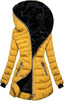Chaqueta de Invierno con Capucha y Manga Larga Cálida, Estilizada, Abrigo de Lino con Forro de Vellón para Mujeres - details 6