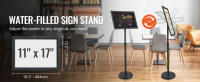 Soporte para letrero de pedestal SucceBuy, ajustable vertical y horizontalmente. Soporte de suelo resistente. Con base redonda. Para exhibición, publicidad y uso en exteriores. Negro. - details 0