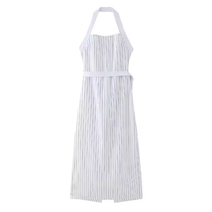 BUNO-Vestido sin mangas con cuello colgante, vestidos grandes sin espalda para mujer, vestido sin mangas 2024, minivestido de oficina de verano, vestido de calle - 1