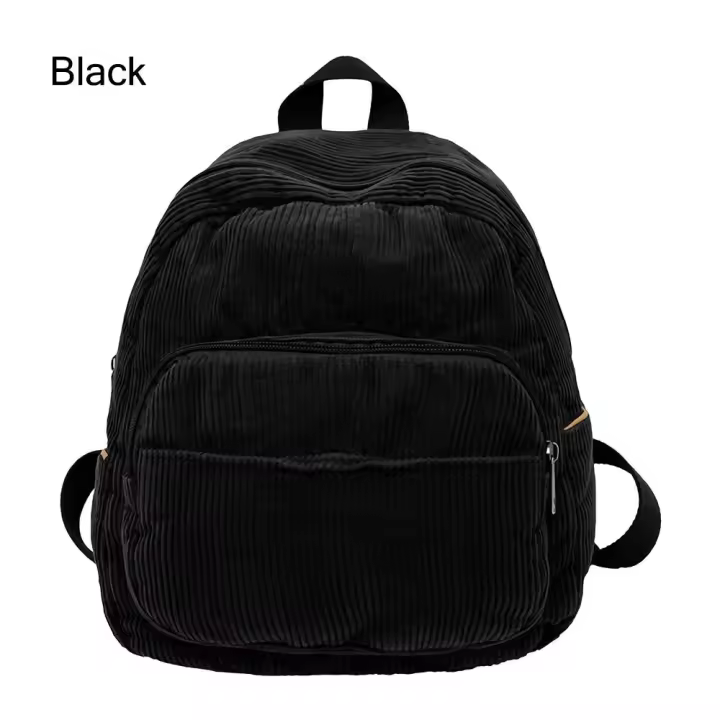 Mochilas pequeñas de pana para mujer y hombre, Mini bolso de hombro doble, Estética de viaje, espacioso - 1