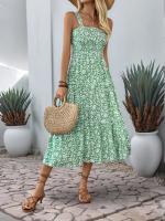 Nuevo vestido con tirantes de estilo pastoral dulce y fresco estampado - details 2