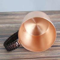Taza de Cerveza de Cobre Puro Hecha a Mano Taza de Desayuno para Parejas con Tapa, Mango Tejido, Pulido Engrosado 250ml Arte en Cocina y Comedor - details 6