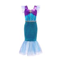 AmyStylish Niñas Princesa Sirena Ariel Cosplay Halloween Fiesta de Cumpleaños Verano Playa Vacaciones Vestido - details 16