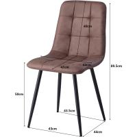 Juego de Comedor de Mesa Redonda 100cm con 4 Sillas Conjunto de Mesa y Sillas de Comedor, Cocina y Salón (Madera Oscura+Marrón Claro (PU)) - details 33