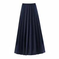 Falda plisada de cintura alta para mujer, vestido largo universitario - details 1