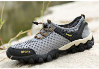 Botas de senderismo de malla para hombre, calzado deportivo de montañismo, transpirables, ligeros, antideslizantes, informales, para exteriores, verano - details 10