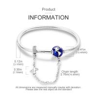 Pulsera de plata de ley 925 con forma de corazón y mariposa para mujer, brazalete de cadena de seguridad, compatible con abalorios originales, joyería - details 17