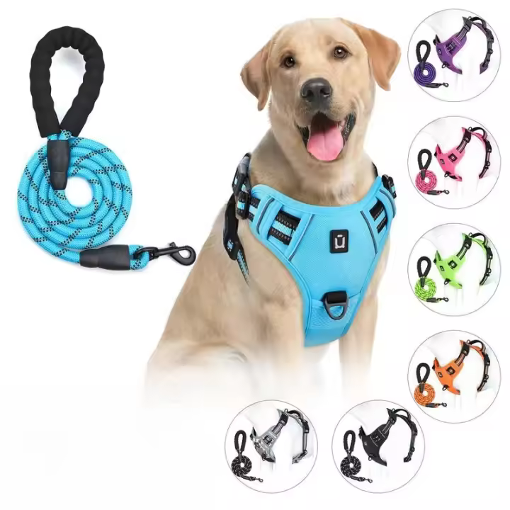 Combo de Perro y Correa, arnés de Chaleco no extensible a prueba de escape, de 5 pies Correa Con, ARN - 1