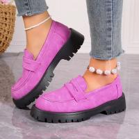 Zapatos de plataforma rosa para mujer, mocasines informales de fondo grueso, color caqui, púrpura - details 30
