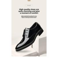 2025 otoño nuevos zapatos formales de estilo inglés de negocios para hombres zapatos casuales de cuero negro para uso en la oficina de la boda - details 2