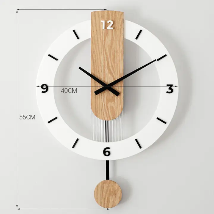Reloj de Pared de Madera, Moderno, Silencioso, Decoración Grande para Cocina, Hogar, Sala de Estar y Dormitorio - 1
