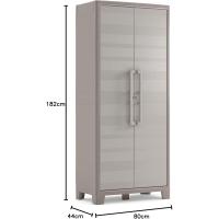 Armario Gulliver Bajo Almacenamiento Interior y Exterior Resina Impermeable con 2 Puertas y 2 Baldas Ajustables en Altura Color Beige/Arena 80 x 44 x 100 cm - details 9