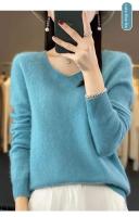 2024 100% Merino pura lana con cuello en V Otoño e Invierno suéter nuevo suéter de cachemira de las mujeres Casual de punto Top DMR201 - details 15